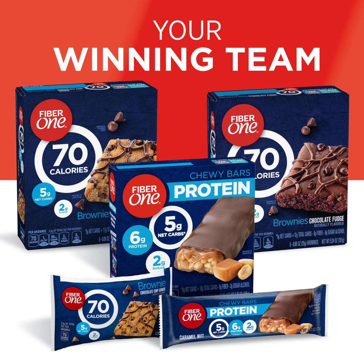 Fiber One 70 Calorie Chocolate Fudge Brownies — 12 Bars (Pack of 4)