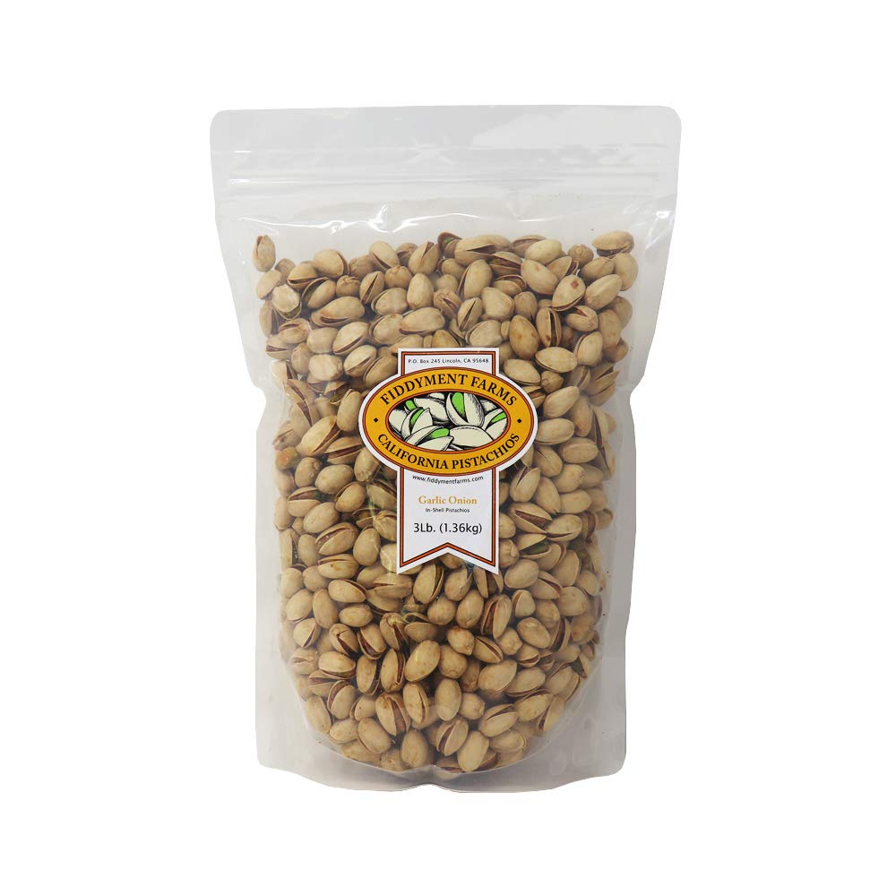 Fiddyment Farms Garlic Onion In-Shell Pistachios – 3 lb Gourmet, Gluten-Free & Non-GMO