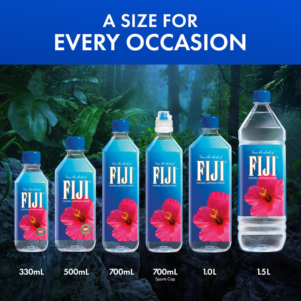FIJI Water 1-Liter Pack (12 Bottles) – Natural Artesian Bottled Water