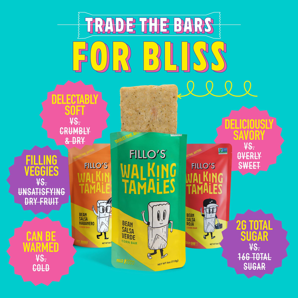 Fillo’s Tamales Variety Pack (7 Pack) – Ready-to-Eat Gluten-Free Vegan Mexican Tamales with Salsa Verde, Roja & Habanero