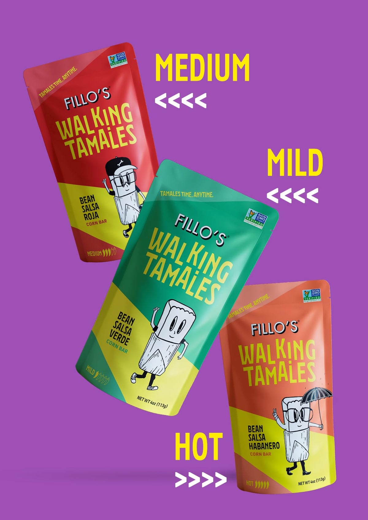 Fillo’s Tamales Variety Pack (7 Pack) – Ready-to-Eat Gluten-Free Vegan Mexican Tamales with Salsa Verde, Roja & Habanero
