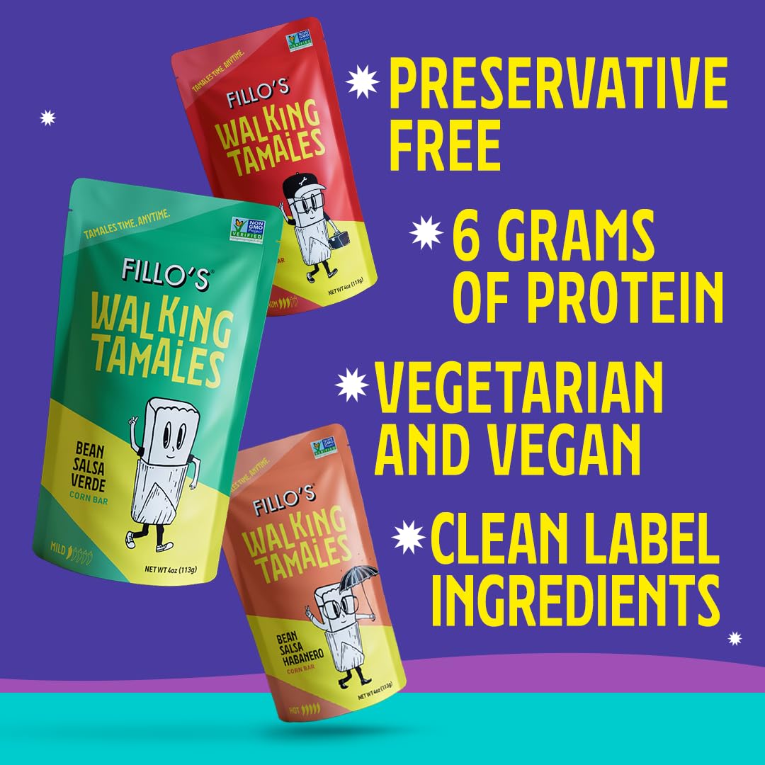 Fillo’s Tamales Variety Pack (7 Pack) – Ready-to-Eat Gluten-Free Vegan Mexican Tamales with Salsa Verde, Roja & Habanero