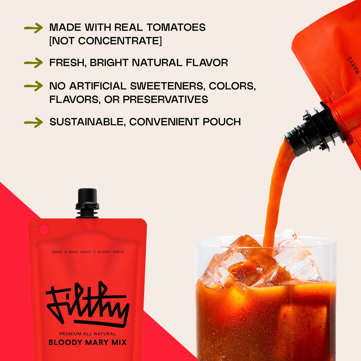 Filthy Bloody Mary Cocktail Kit – Premium All-Natural Mix, Stuffed Olives & Stainless Picks