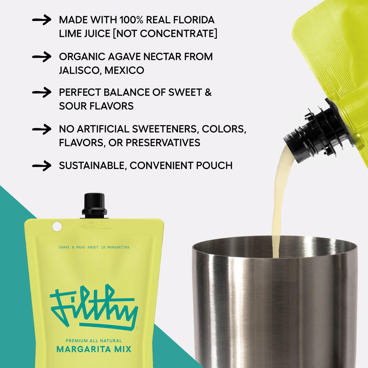 Filthy Margarita Mix – Premium All-Natural, 32 oz Pouch (2 Pack) | Filthy Food