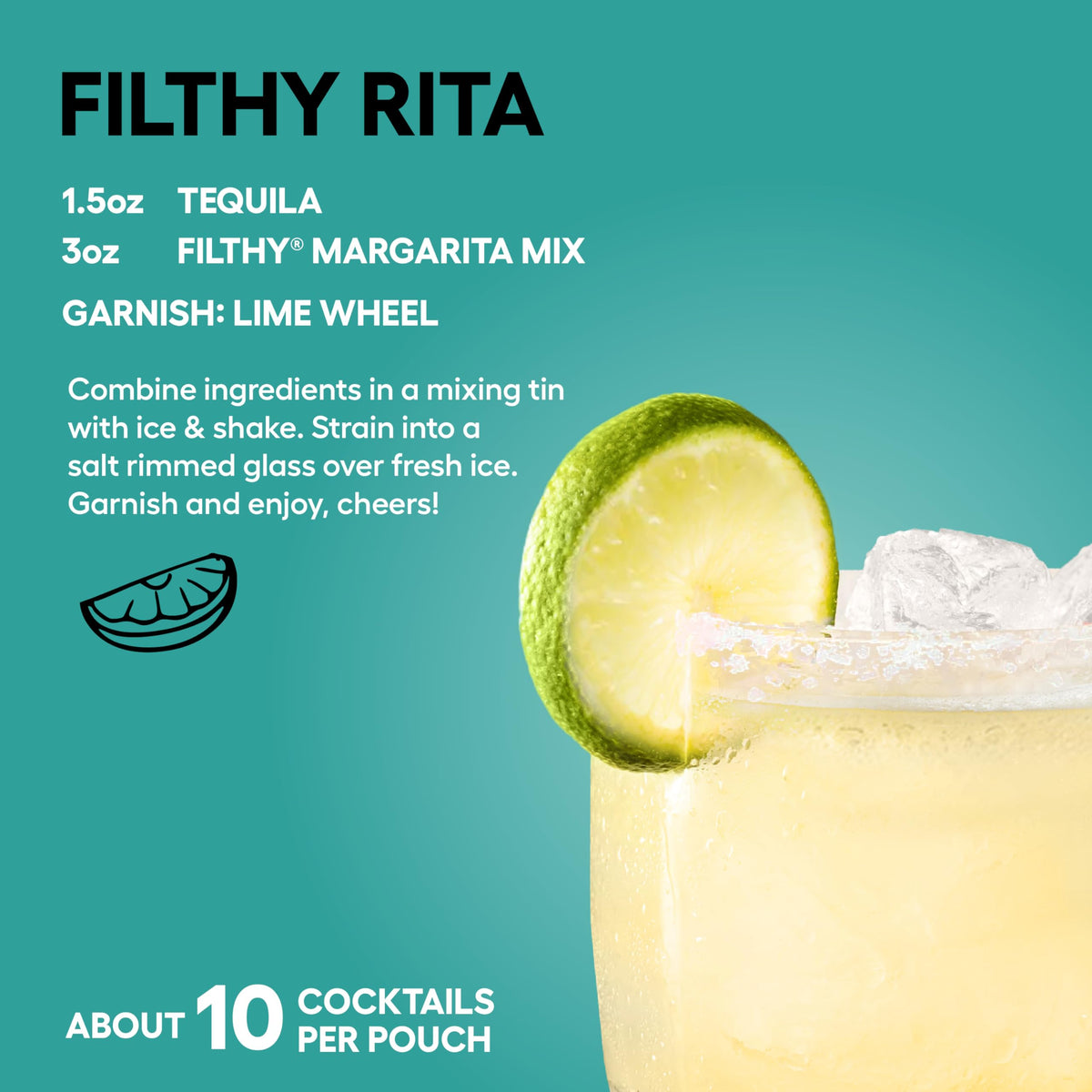 Filthy Margarita Mix – Premium All-Natural, 32 oz Pouch (2 Pack) | Filthy Food