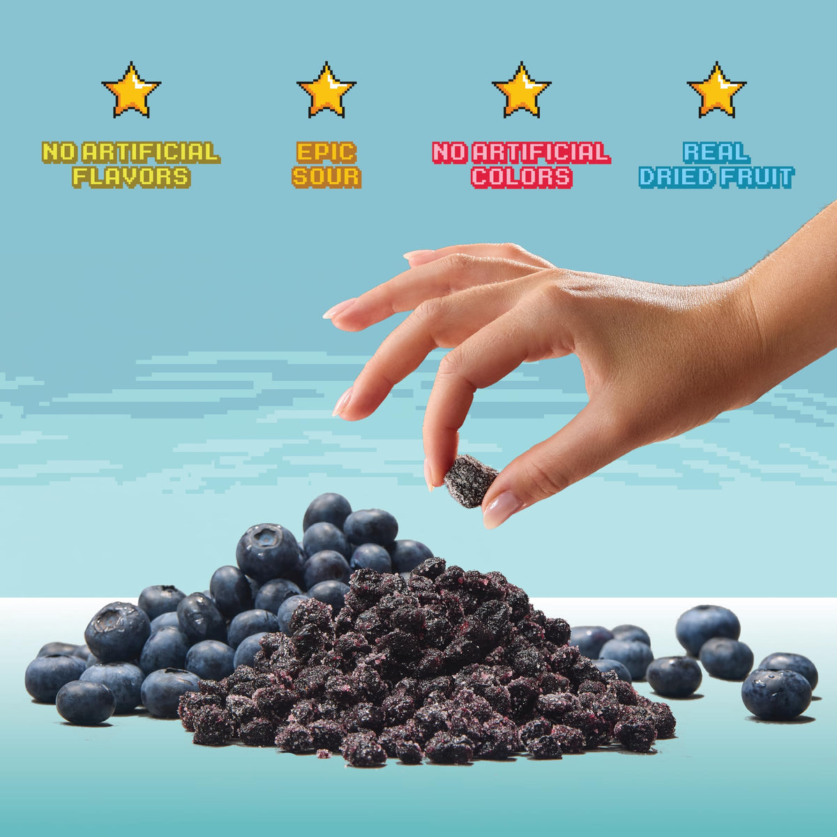 Final Boss Sour Candy Blueberry Level 1, 10 Pack — Real Dried Fruit, Clean Label
