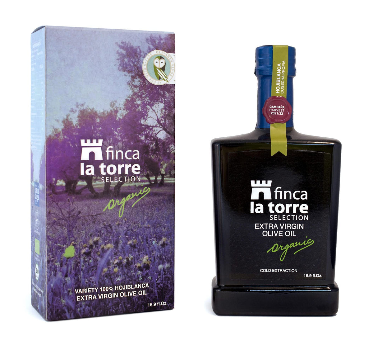Finca La Torre Hojiblanca Organic Olive Oil - Extra Virgin Cold Pressed from Malaga, Spain - 500 ml