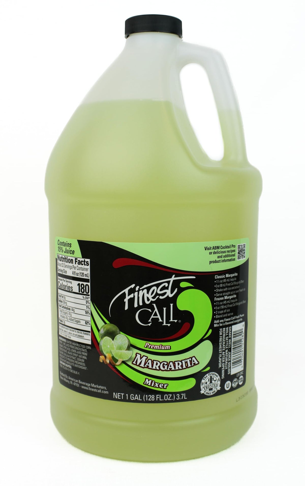 Finest Call Premium Margarita Ready-to-Use Mix – 1 Gallon Bottle (128 oz)