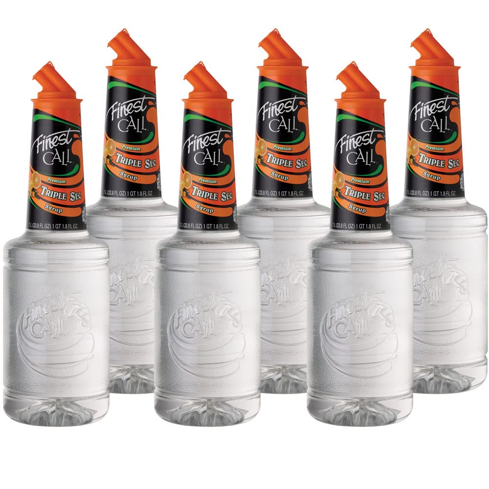 Finest Call Premium Triple Sec Syrup Drink Mix – 1L Bottle (Pack of 6)