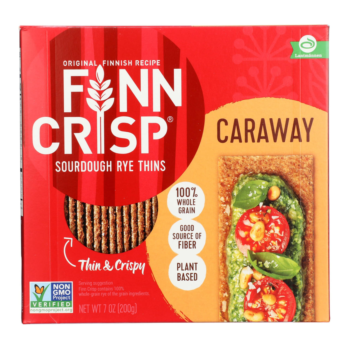 Finn Crisp Caraway Sourdough Rye Thins – 7 oz Boxes (Pack of 9)
