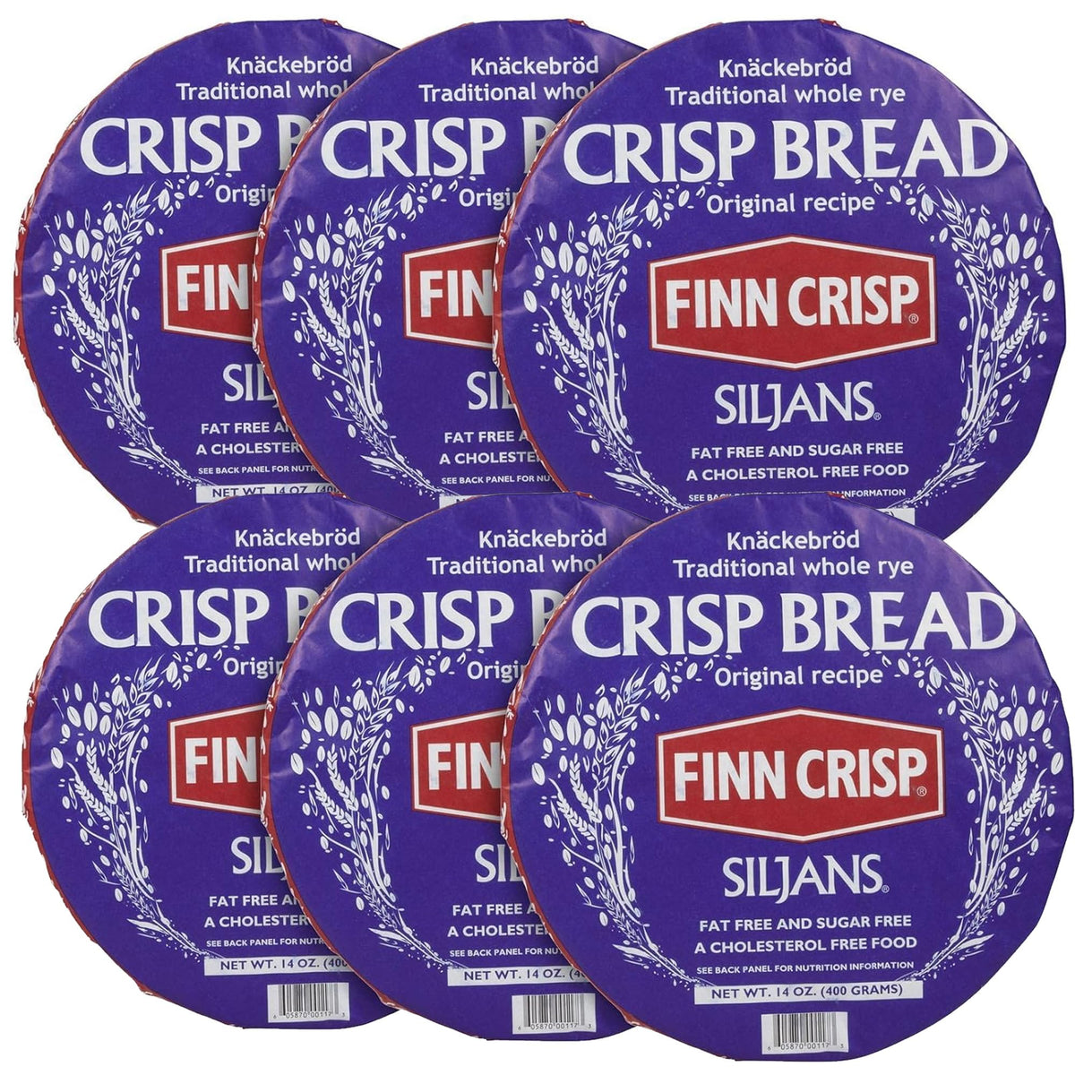 Finn Crisp Siljans Round Rye Crispbread – 24 Wheels, 84 oz Bulk Pack