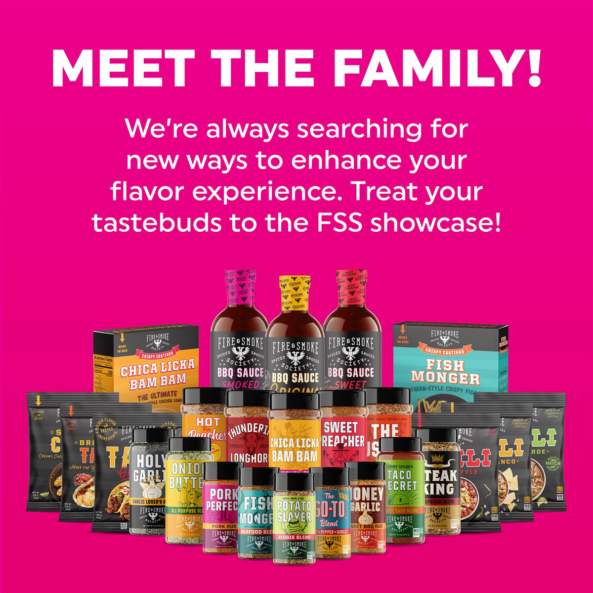 Fire & Smoke Society Flavor Core Variety Pack – 4 Premium BBQ Rubs (5–6 oz each)