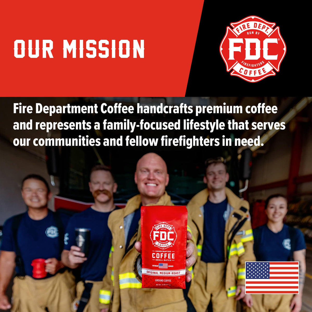 Fire Department Coffee Rescue Variety Pack – 4x12oz Whole Bean (Medium, Dark, Shellback Espresso, Skull Crushing Espresso) – Veteran-Owned