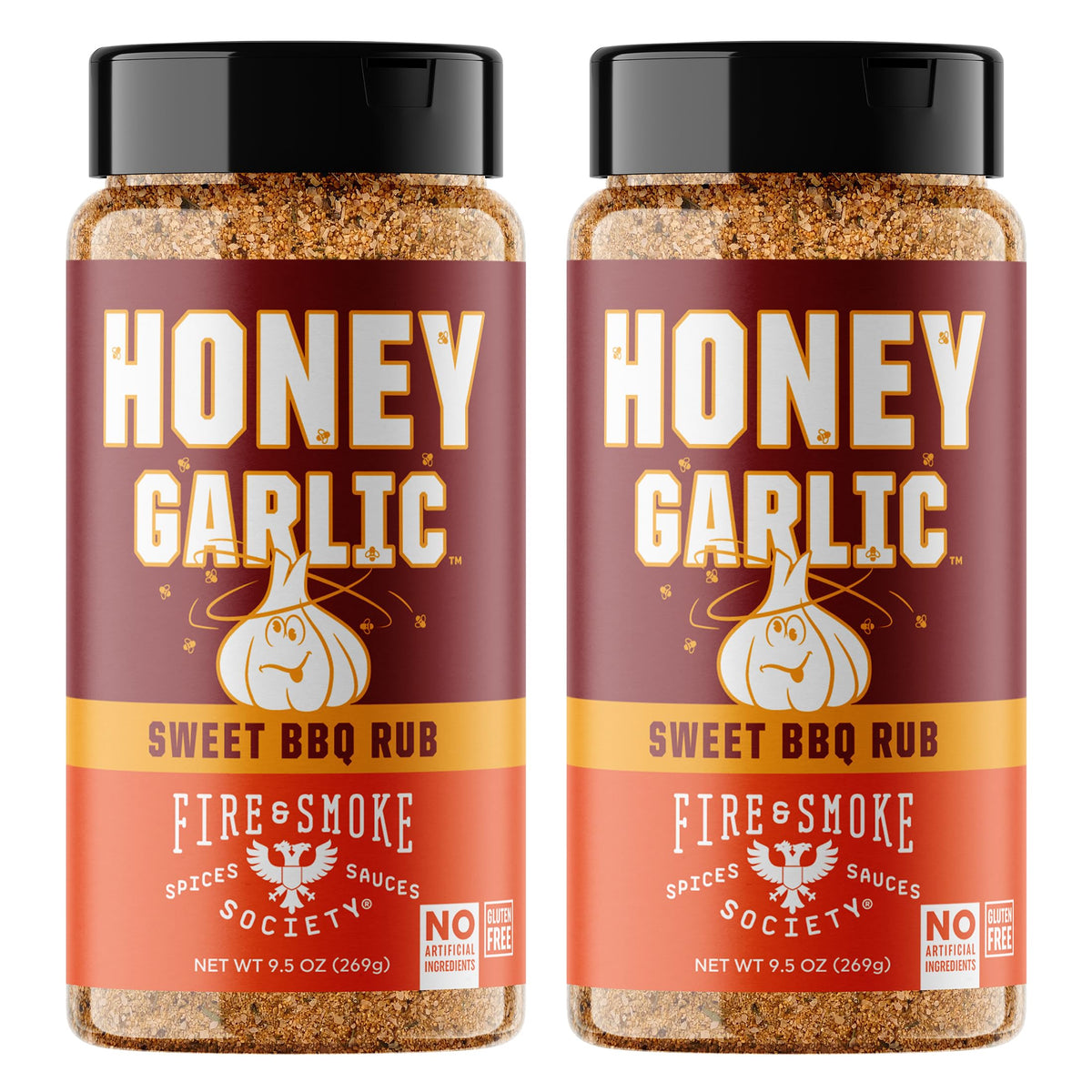 Fire & Smoke Society Honey Garlic BBQ Rub | 2-Pack Large for Smoking & Grilling