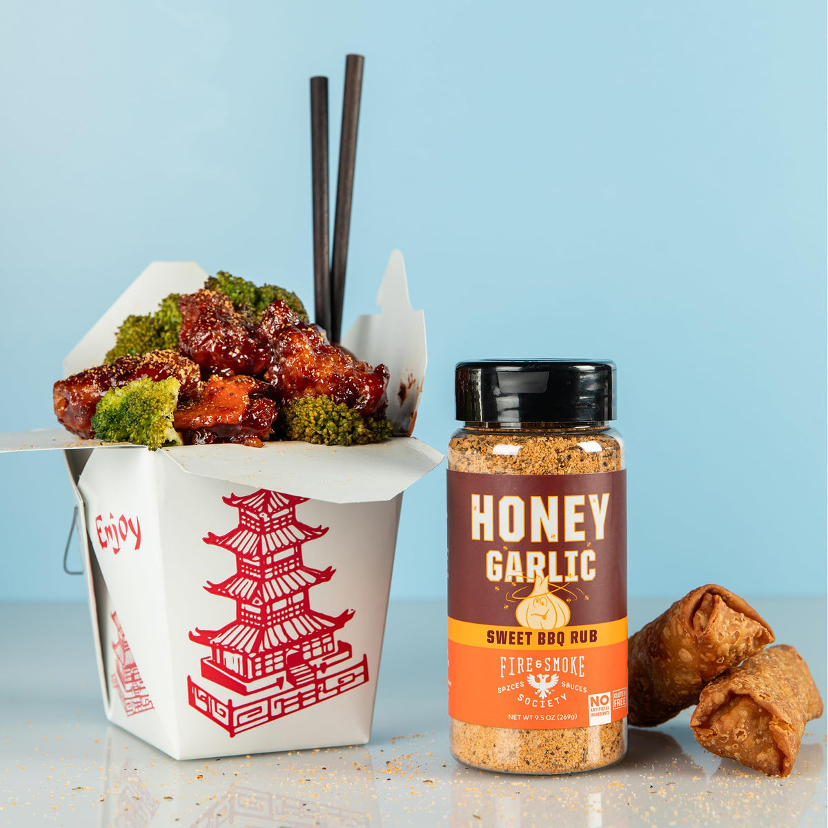 Fire & Smoke Society Honey Garlic BBQ Rub | 2-Pack Large for Smoking & Grilling