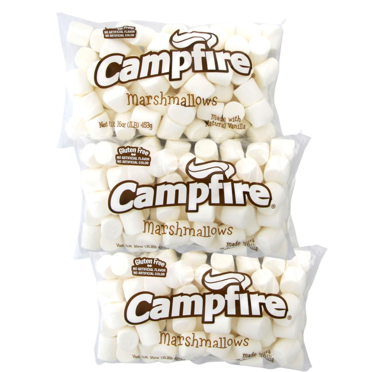 FireStix 3 lb Large White Marshmallows – Natural Vanilla, No Artificial Flavors | Campfire S’mores