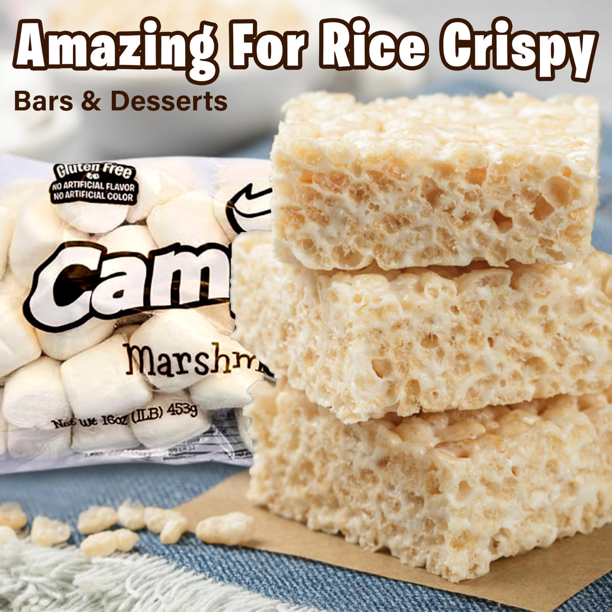 FireStix 3 lb Large White Marshmallows – Natural Vanilla, No Artificial Flavors | Campfire S’mores