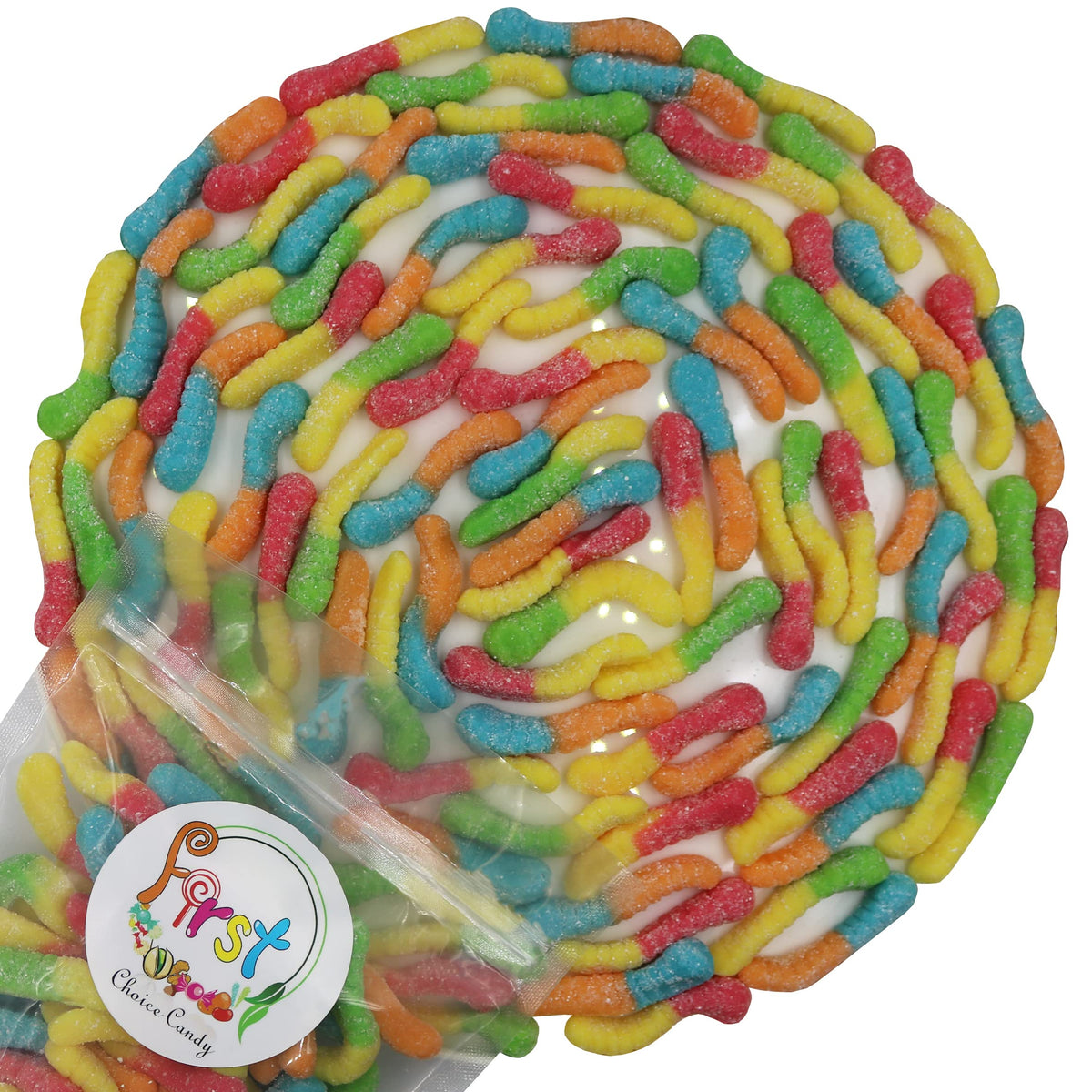 FirstChoiceCandy Sour Gummy Crawlers Neon Worms – 5 Pound Pack
