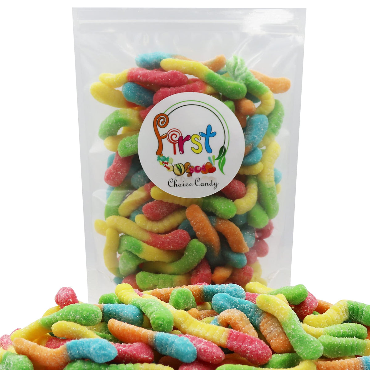FirstChoiceCandy Sour Gummy Crawlers Neon Worms – 5 Pound Pack