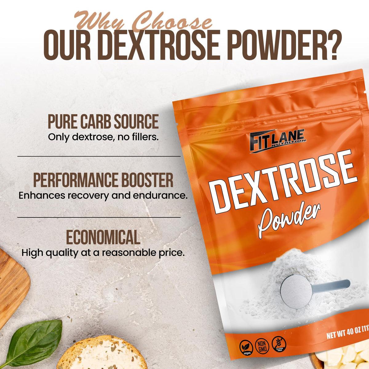 Fit Lane Nutrition Bulk Dextrose Powder 5 lbs – Unflavored Glucose Sugar