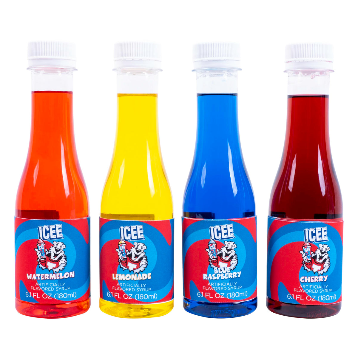 Fizz Creations ICEE 4 Pack Slushie Syrups — Watermelon, Lemonade, Blue Raspberry & Cherry