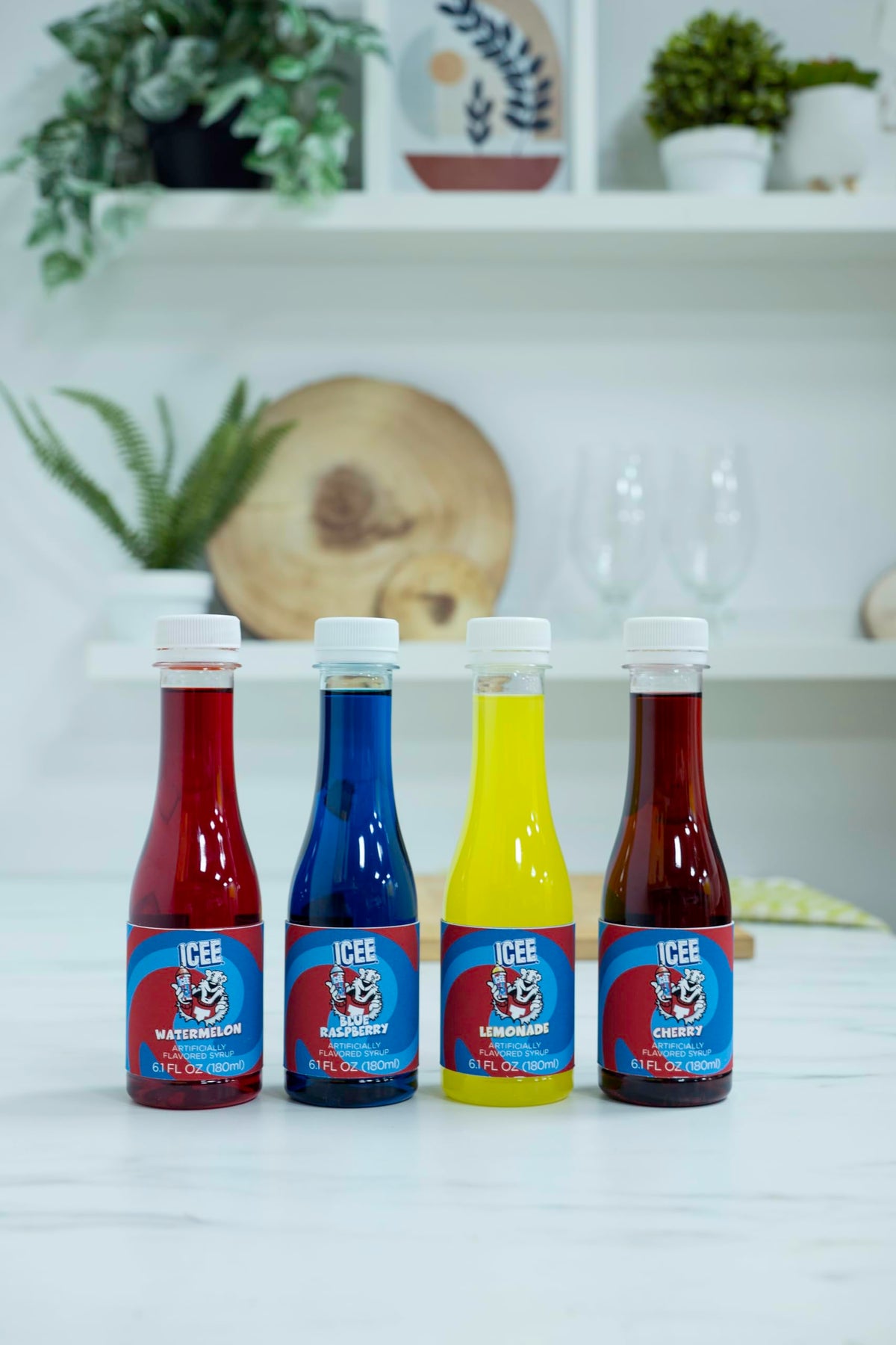 Fizz Creations ICEE 4 Pack Slushie Syrups — Watermelon, Lemonade, Blue Raspberry & Cherry