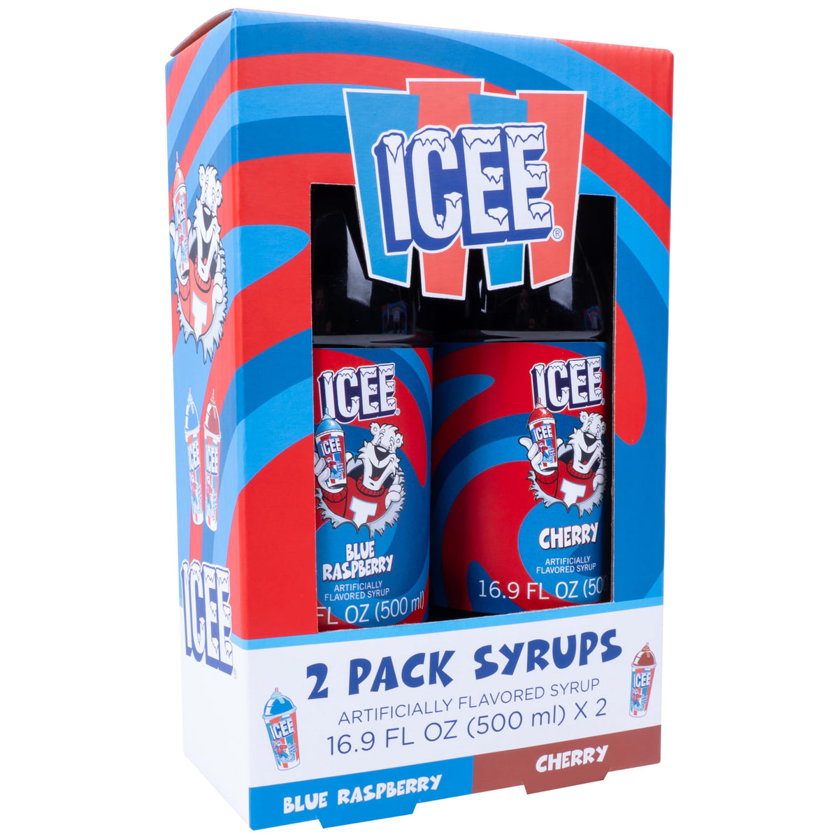Fizz Creations ICEE 2 Pack Slushie Syrups – Blue Raspberry & Cherry, 2 x 16.9 oz