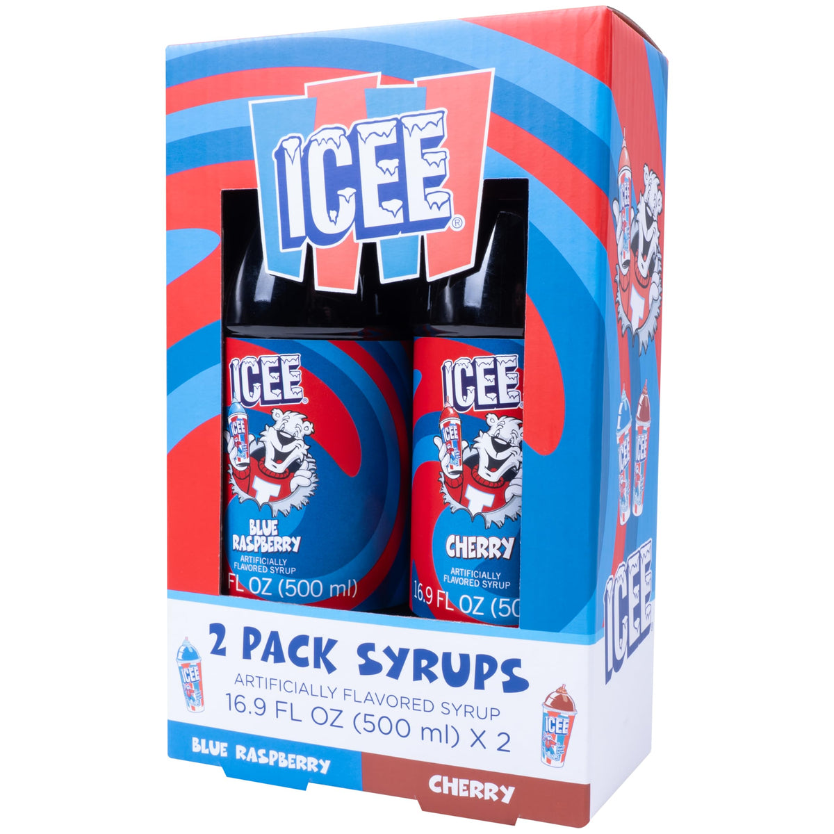 Fizz Creations ICEE 2 Pack Slushie Syrups – Blue Raspberry & Cherry, 2 x 16.9 oz