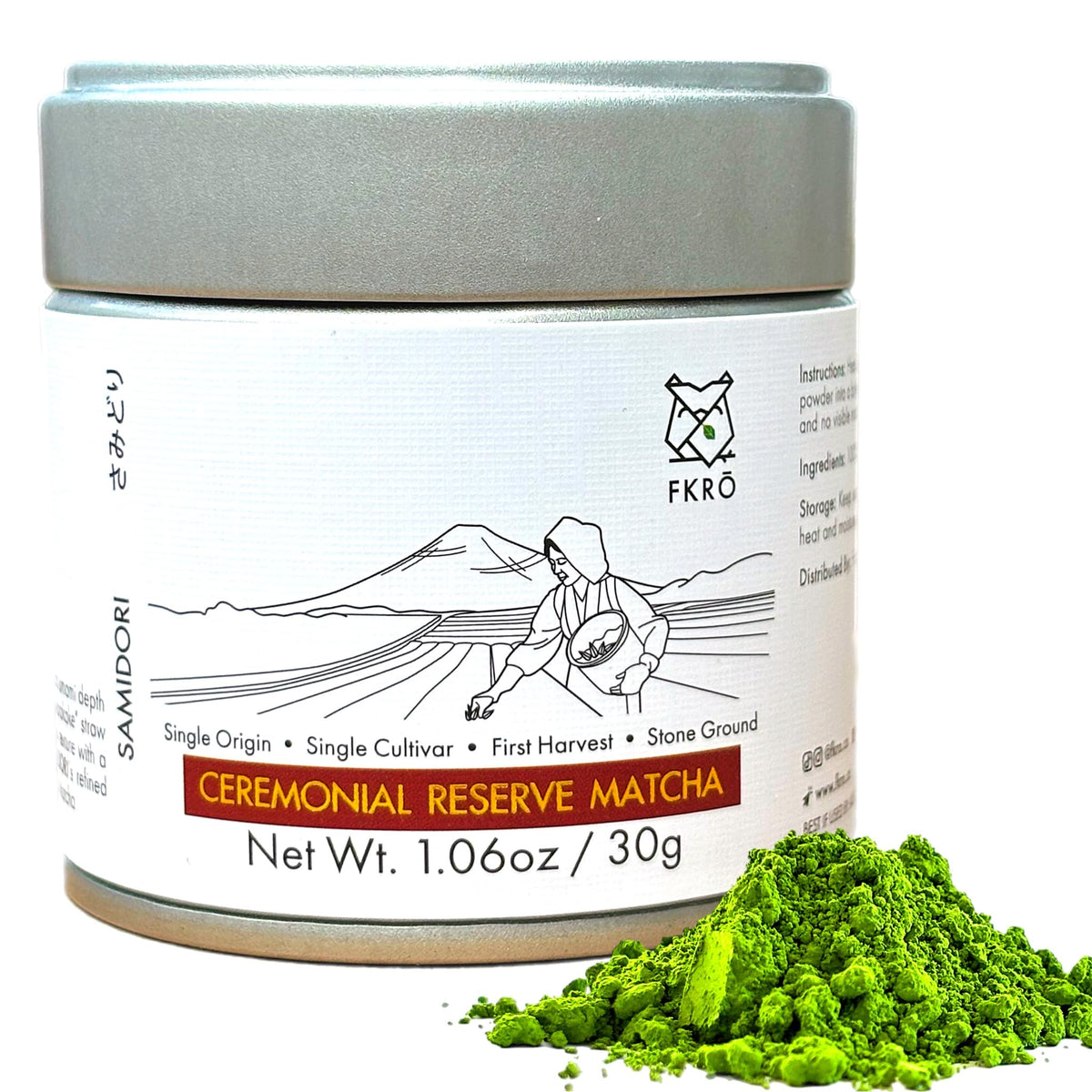 FKRO Ceremonial Reserve Matcha Samidori — 1st Harvest, Stone-Ground, Single Origin