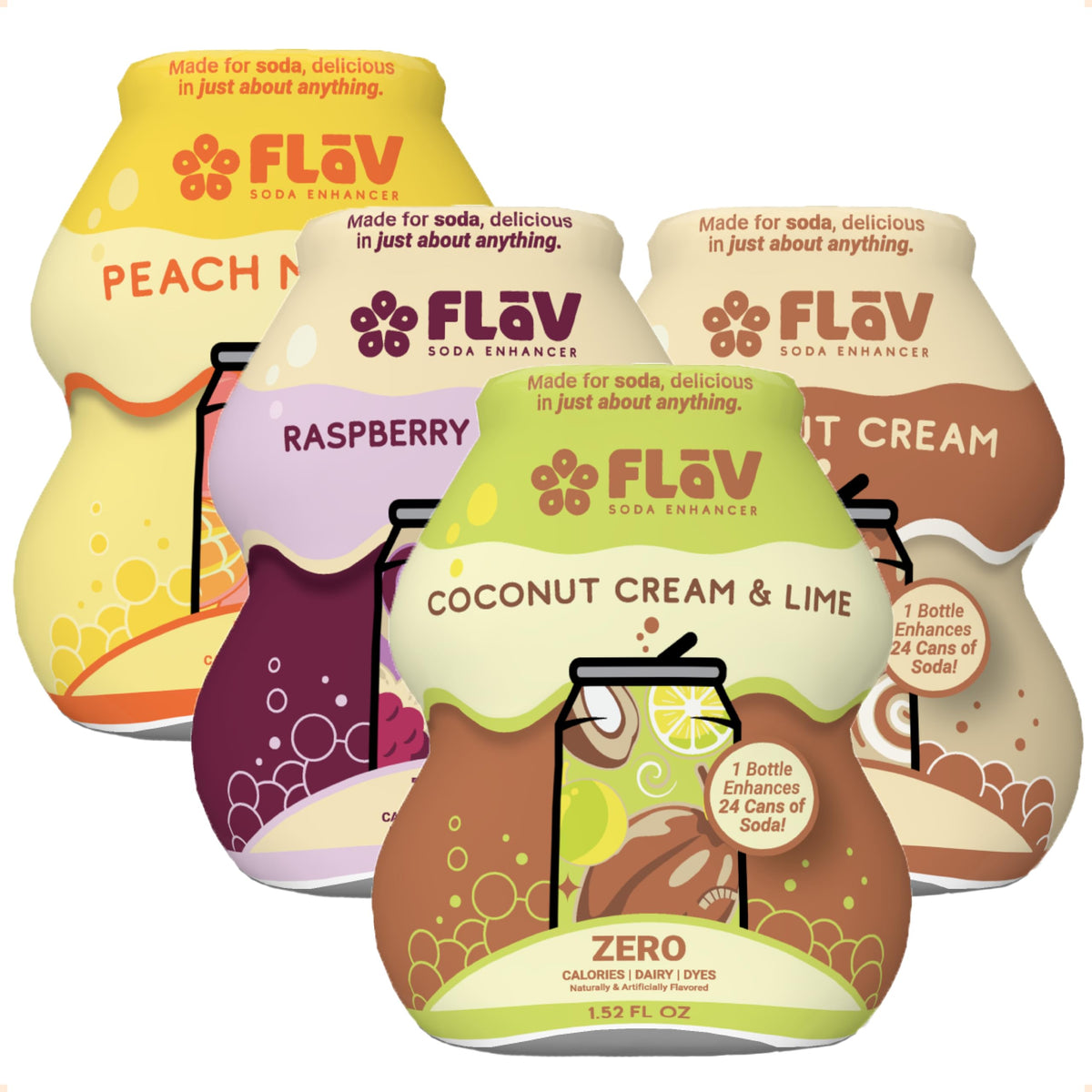 Flāv Dirty Soda Syrup – Classic Variety Pack (4 x 1.5 fl oz) | Soda Enhancers