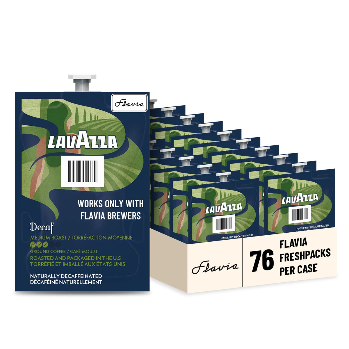 Flavia Lavazza Decaf Freshpacks for Flavia Brewers – Medium Roast, Case of 76