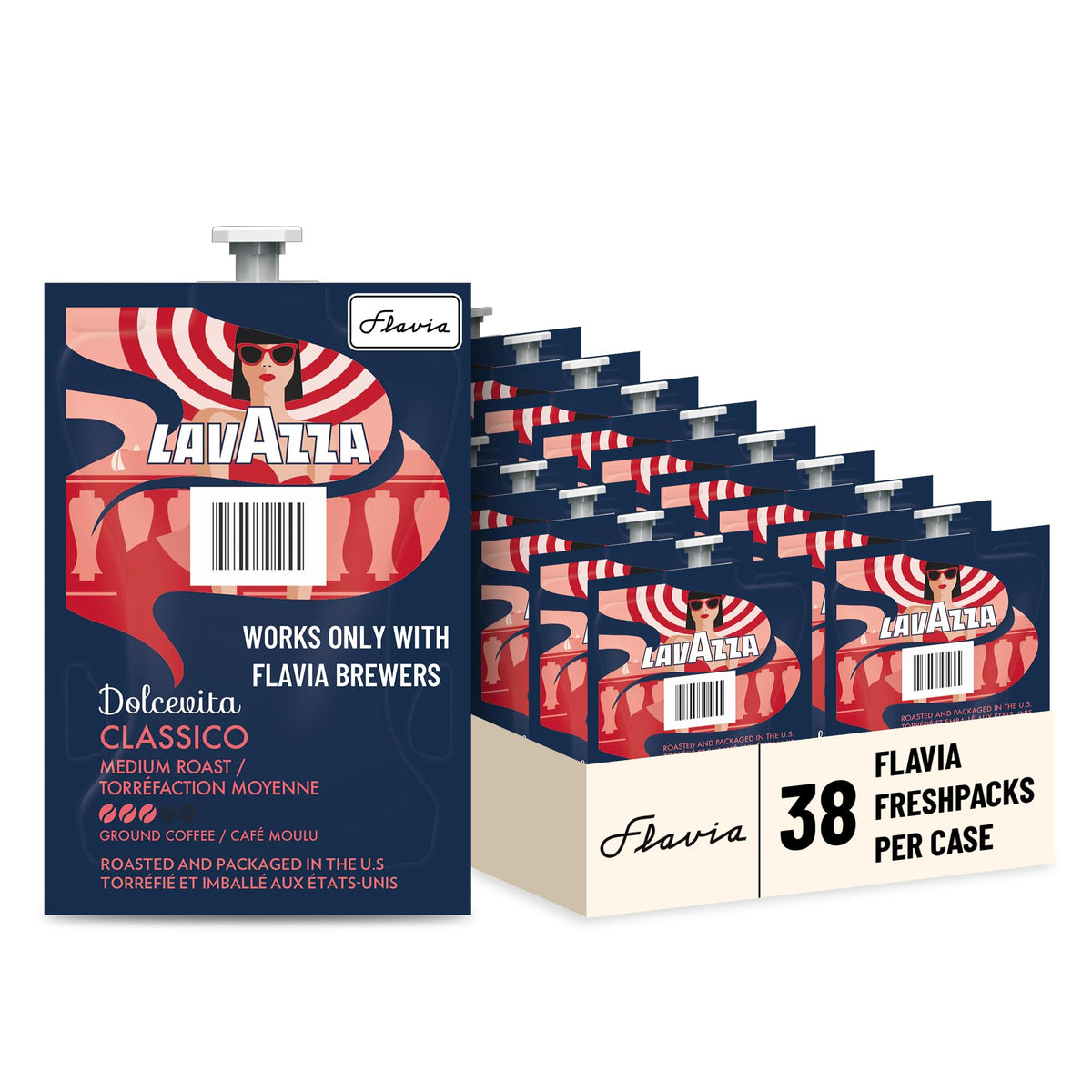 Flavia Lavazza Dolcevita Classico Freshpacks – Medium Roast, 38-count for Flavia Brewers