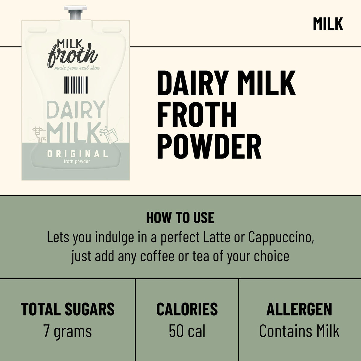Flavia Real Milk Froth Powder Fresh Packs for Flavia Brewers – 72 Fresh Packs