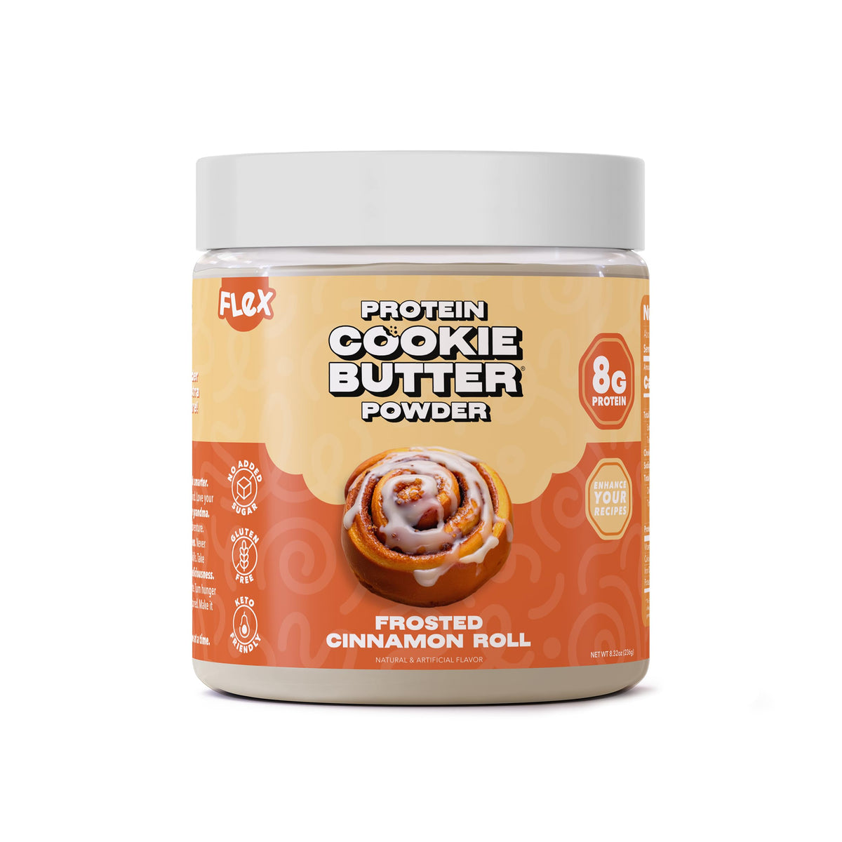 Flex Whey Cookie Butter Powder – Frosted Cinnamon Roll | Keto, Low Carb, Gluten-Free | 8.32oz | Flexible Dieting Lifestyle
