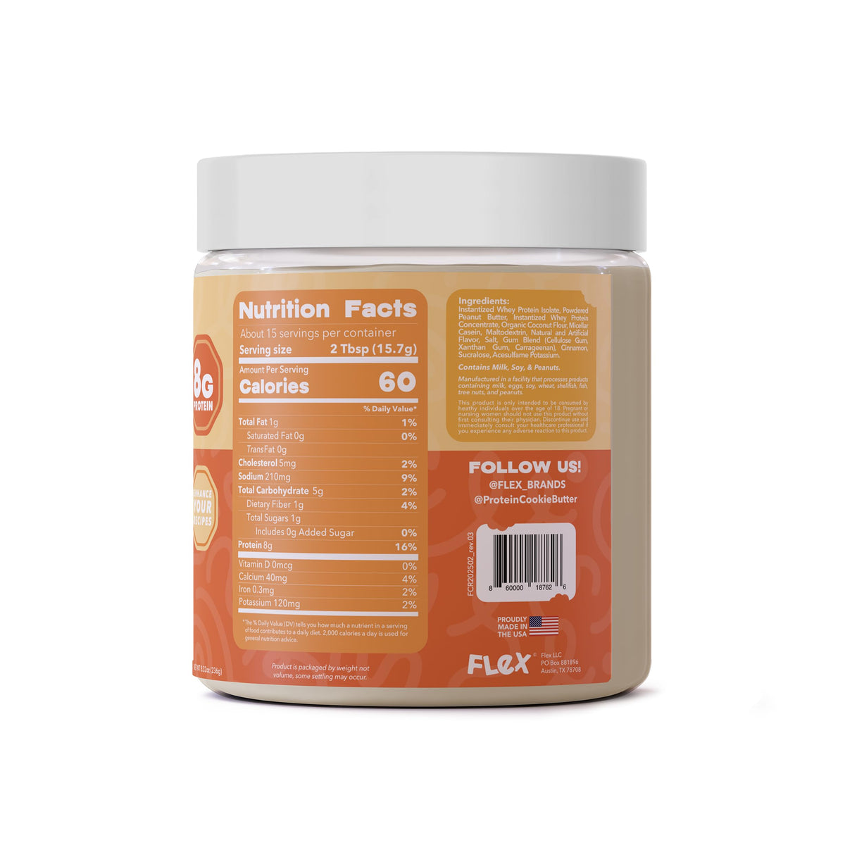 Flex Whey Cookie Butter Powder – Frosted Cinnamon Roll | Keto, Low Carb, Gluten-Free | 8.32oz | Flexible Dieting Lifestyle