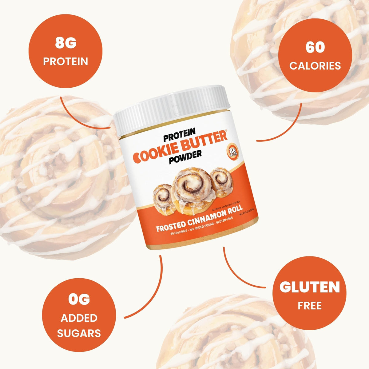 Flex Whey Cookie Butter Powder – Frosted Cinnamon Roll | Keto, Low Carb, Gluten-Free | 8.32oz | Flexible Dieting Lifestyle