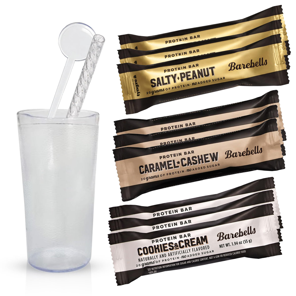 Flexfinity Barebells Protein Bars Variety Pack (9 Count) – Salty Peanut, Caramel Cashew & Cookies and Cream