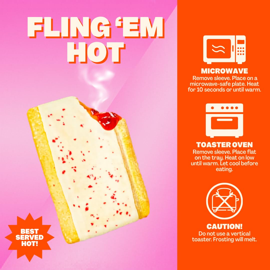 FLINGS Protein Pastries – Frosted Strawberry, 14g Protein, 160 Calories – Gluten Free, 8 Pack