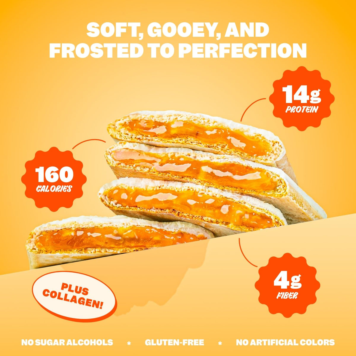 Flings Protein Pastries – 14g Protein, 4g Fiber, 160 Calories | Gluten Free Sticky Cinnamon (8 Pack)