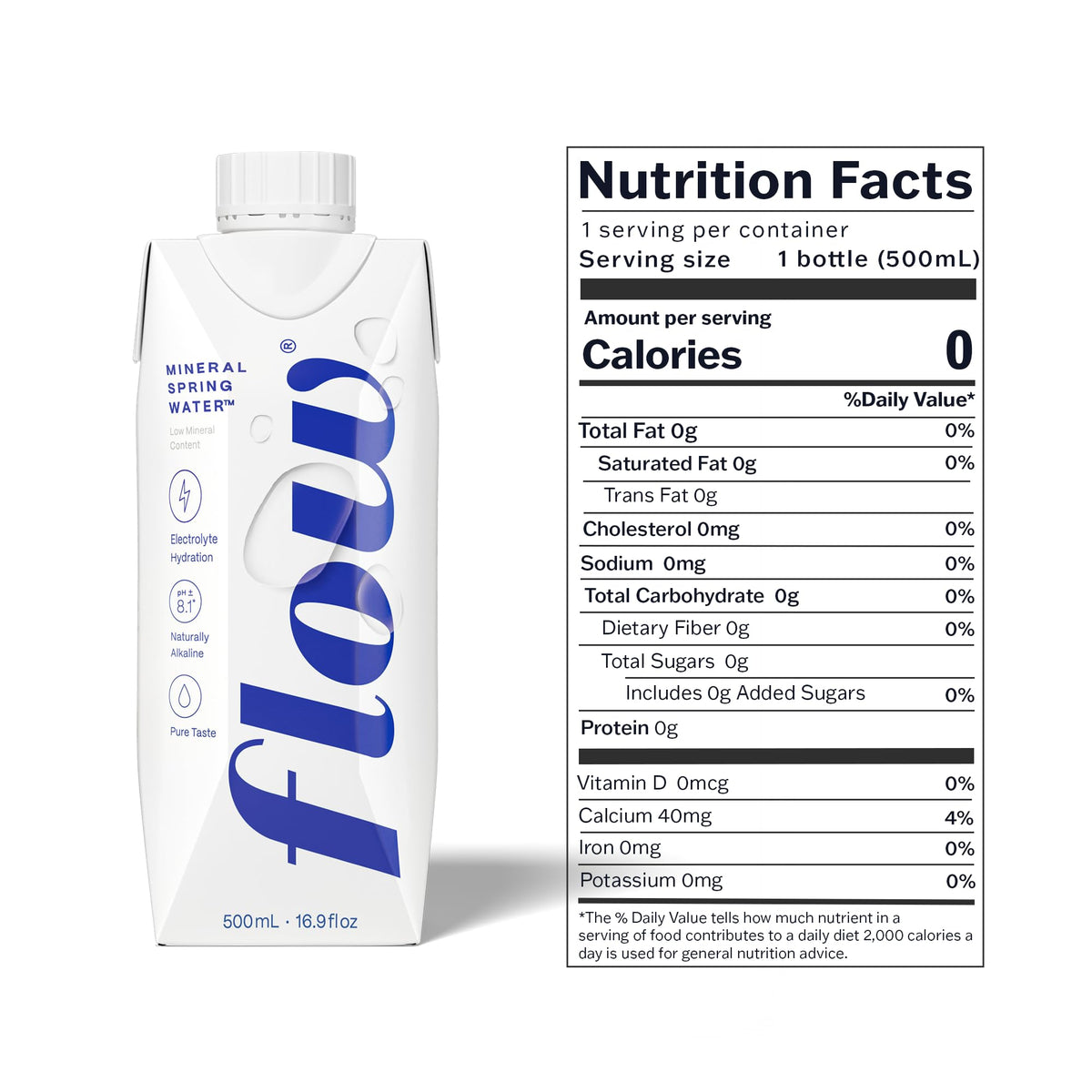 Flow Alkaline Spring Water – Naturally Alkaline with Electrolytes, Eco-Friendly 12-Pack (16.9 oz)