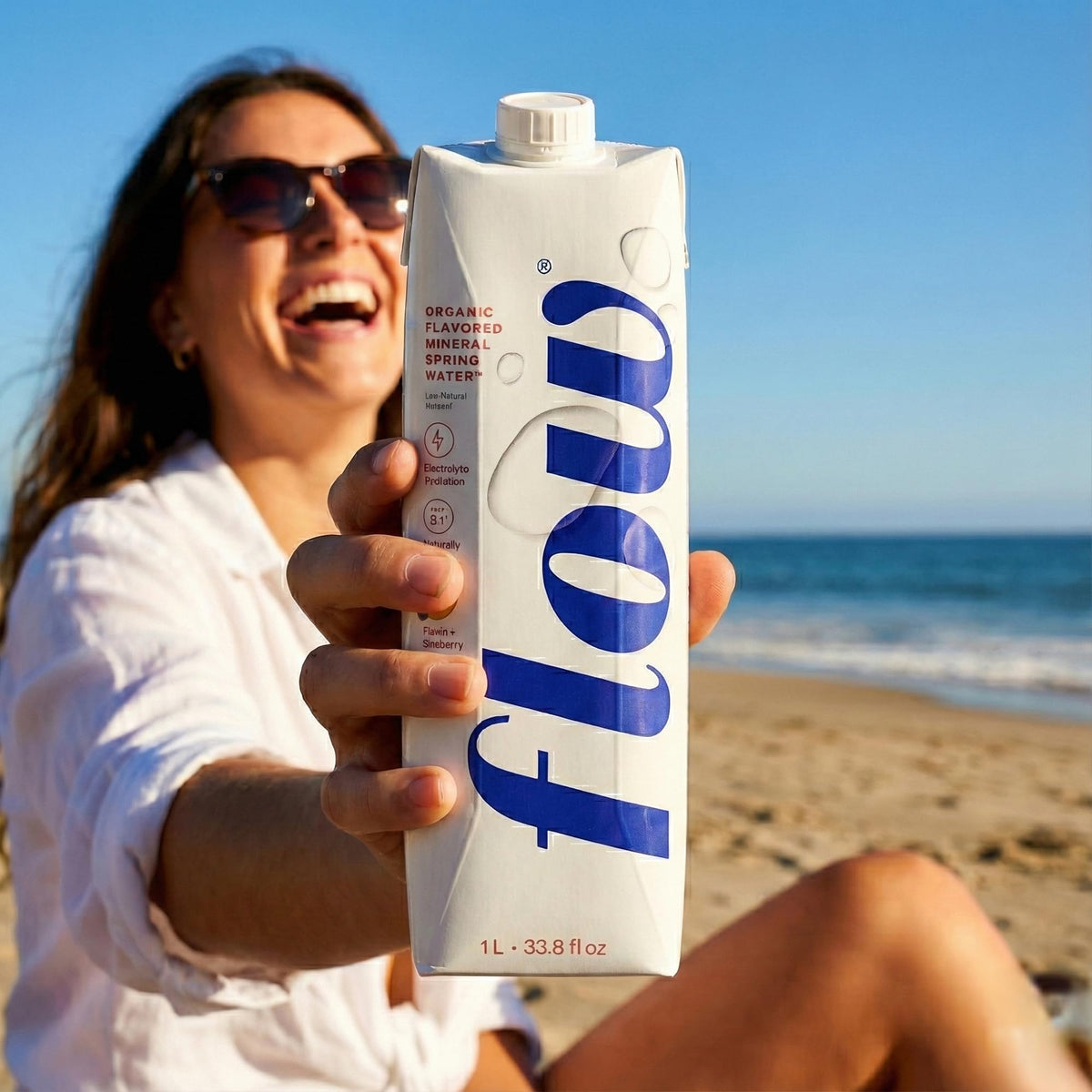 Flow Mineral Spring Water – Organic Peach & Blueberry, 12 Pack | pH 8.1, Electrolytes, Zero Sugar