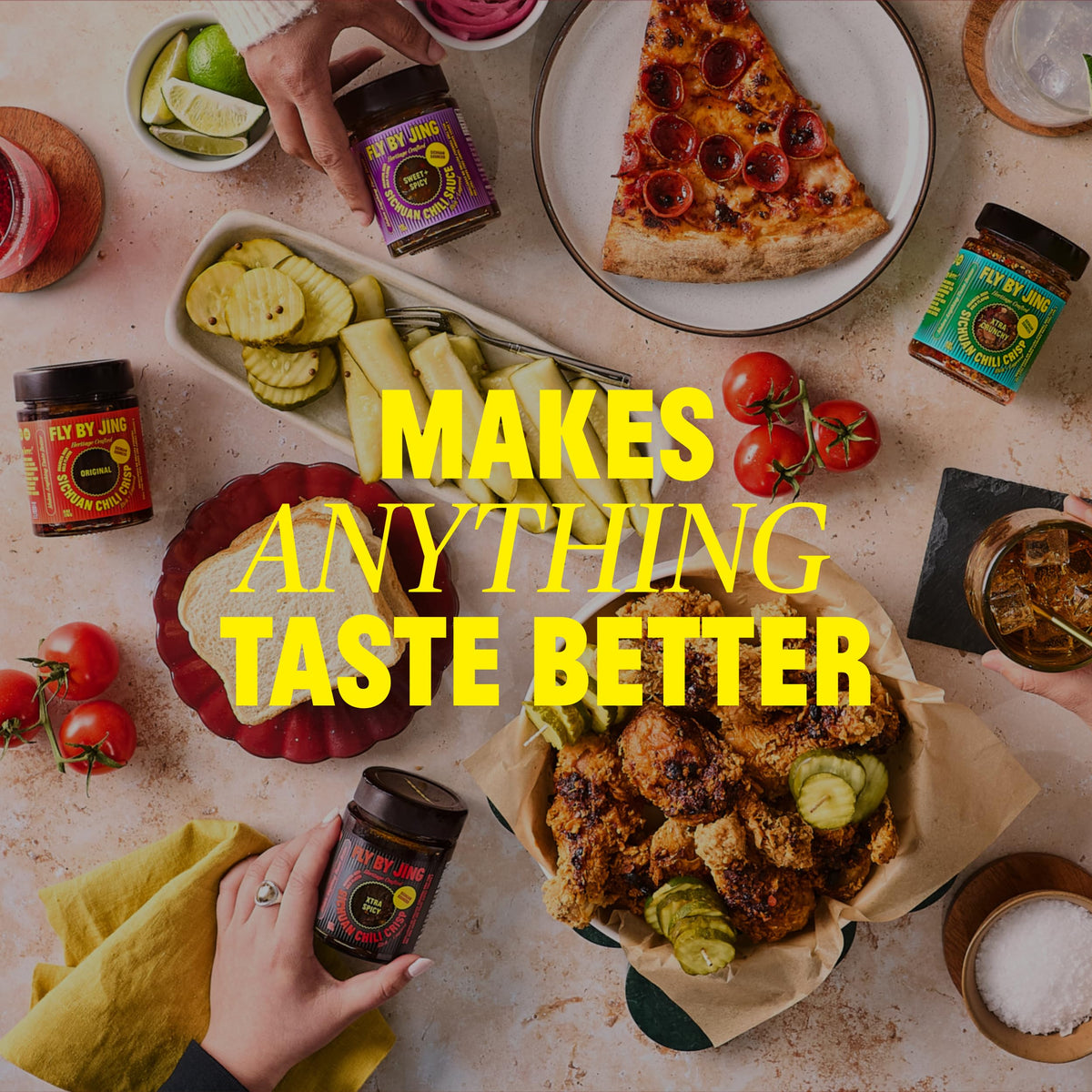 FLYBYJING Chili Crisp Bundle: Four Premium 6oz Sauces for Noodles, Proteins & Veggies