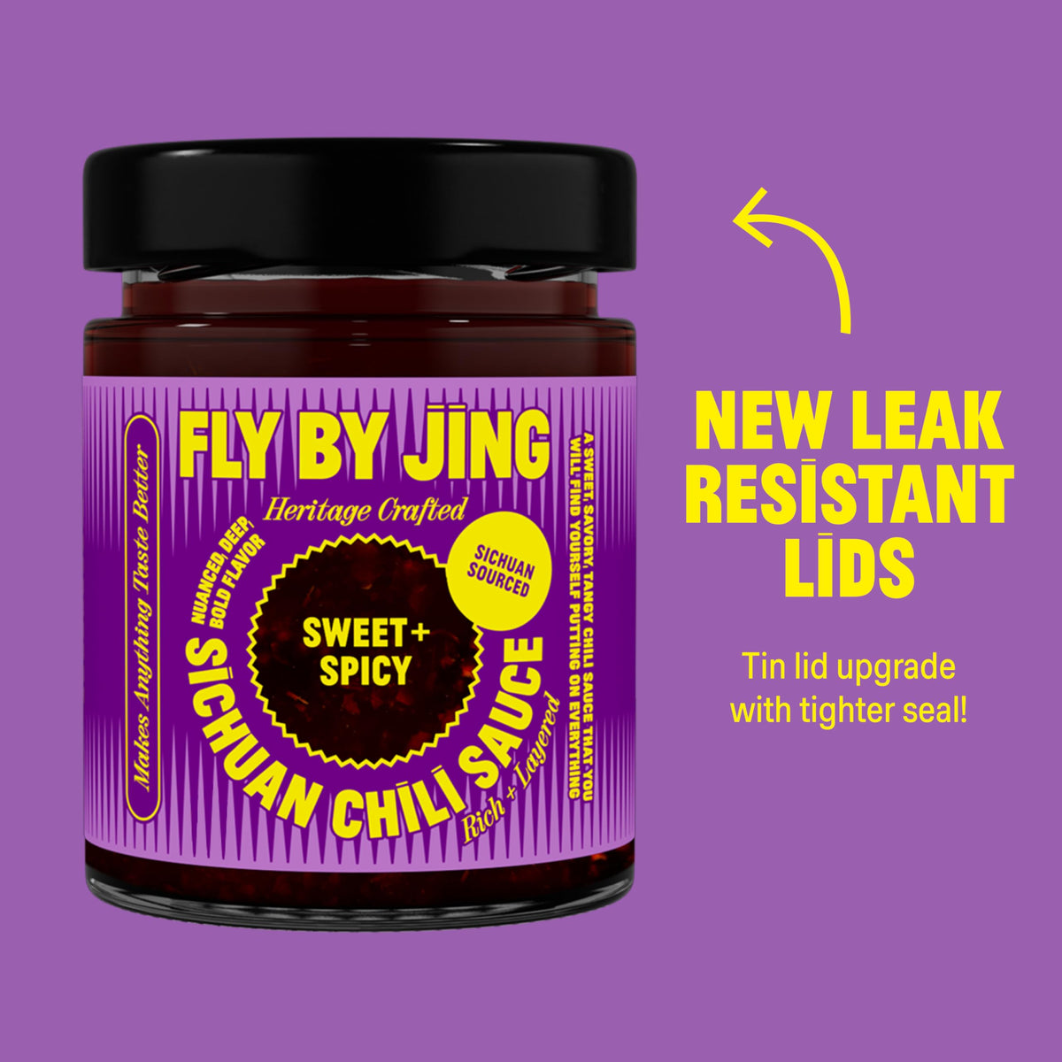 FLYBYJING XL Sweet + Spicy Sichuan Chili Sauce – 16oz vegan, all-purpose drizzle