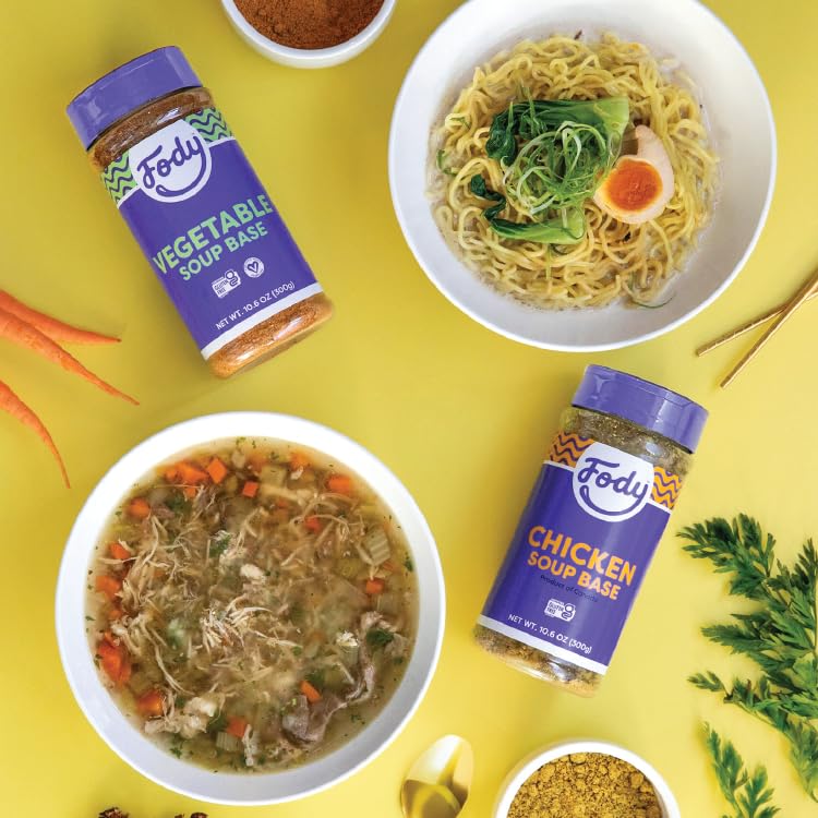 Fody Chicken & Vegetable Soup Base & Seasoning – Garlic & Onion Free, Low FODMAP, Gluten Free (Pack of 2)