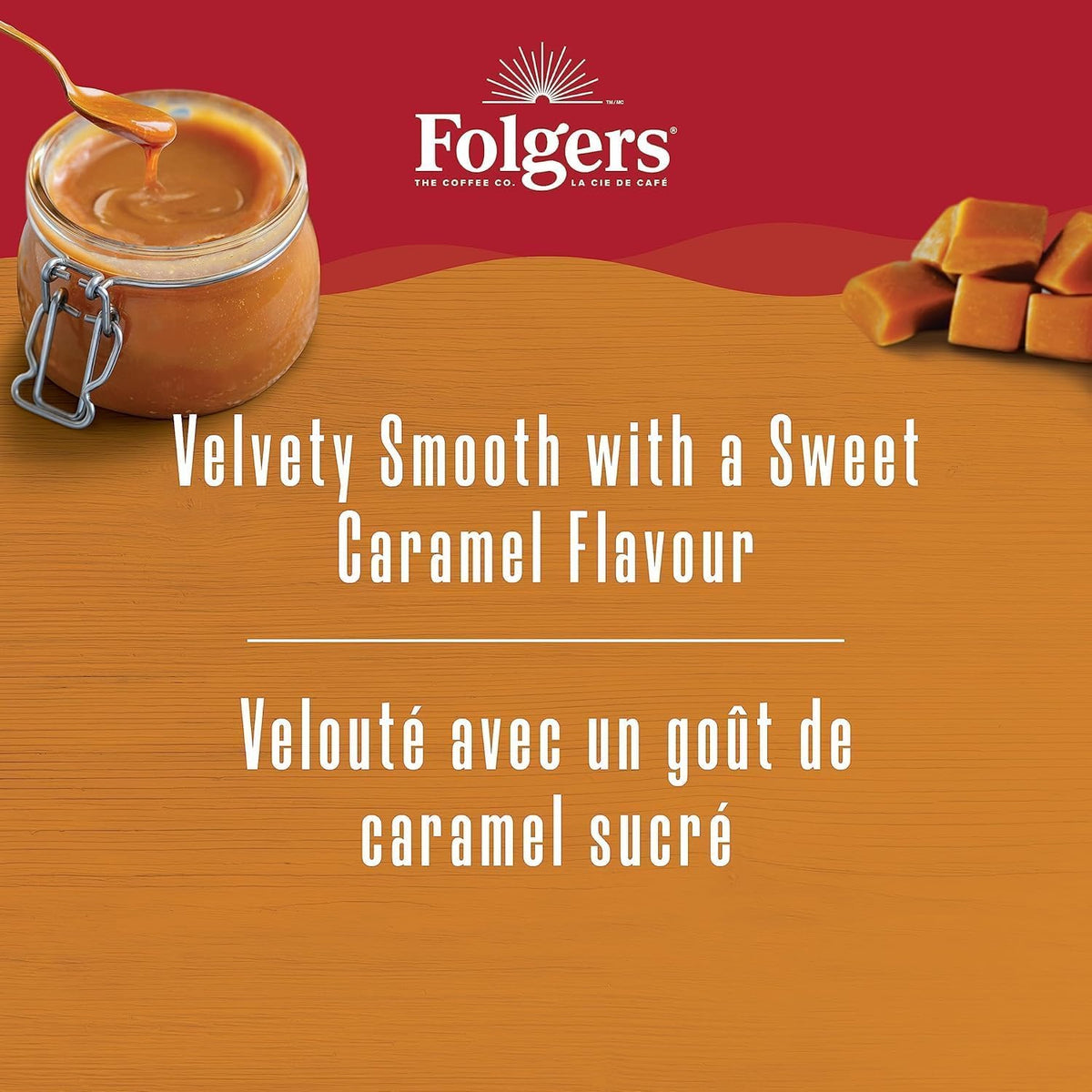 Folgers Caramel Drizzle Flavoured Coffee | 30-Count K-Cup Pods for Keurig