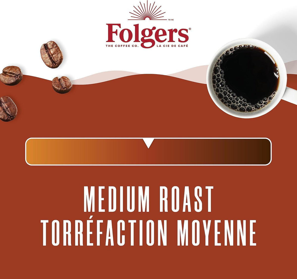 Folgers Classic Roast Medium-Dark Ground Coffee 816g Canister