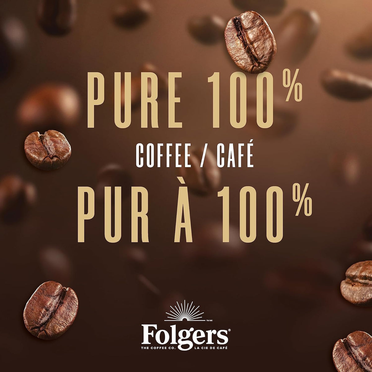 Folgers Classic Roast Medium-Dark Ground Coffee 816g Canister