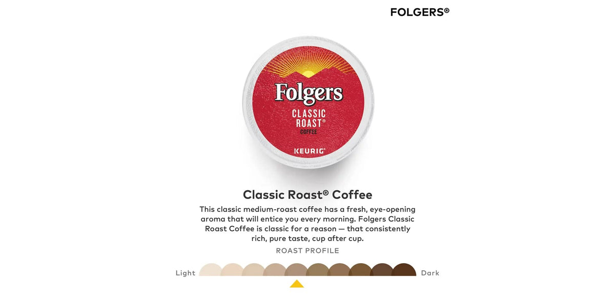 Folgers Classic Roast K-Cup for Keurig Brewers – Medium Roast, 48 Count