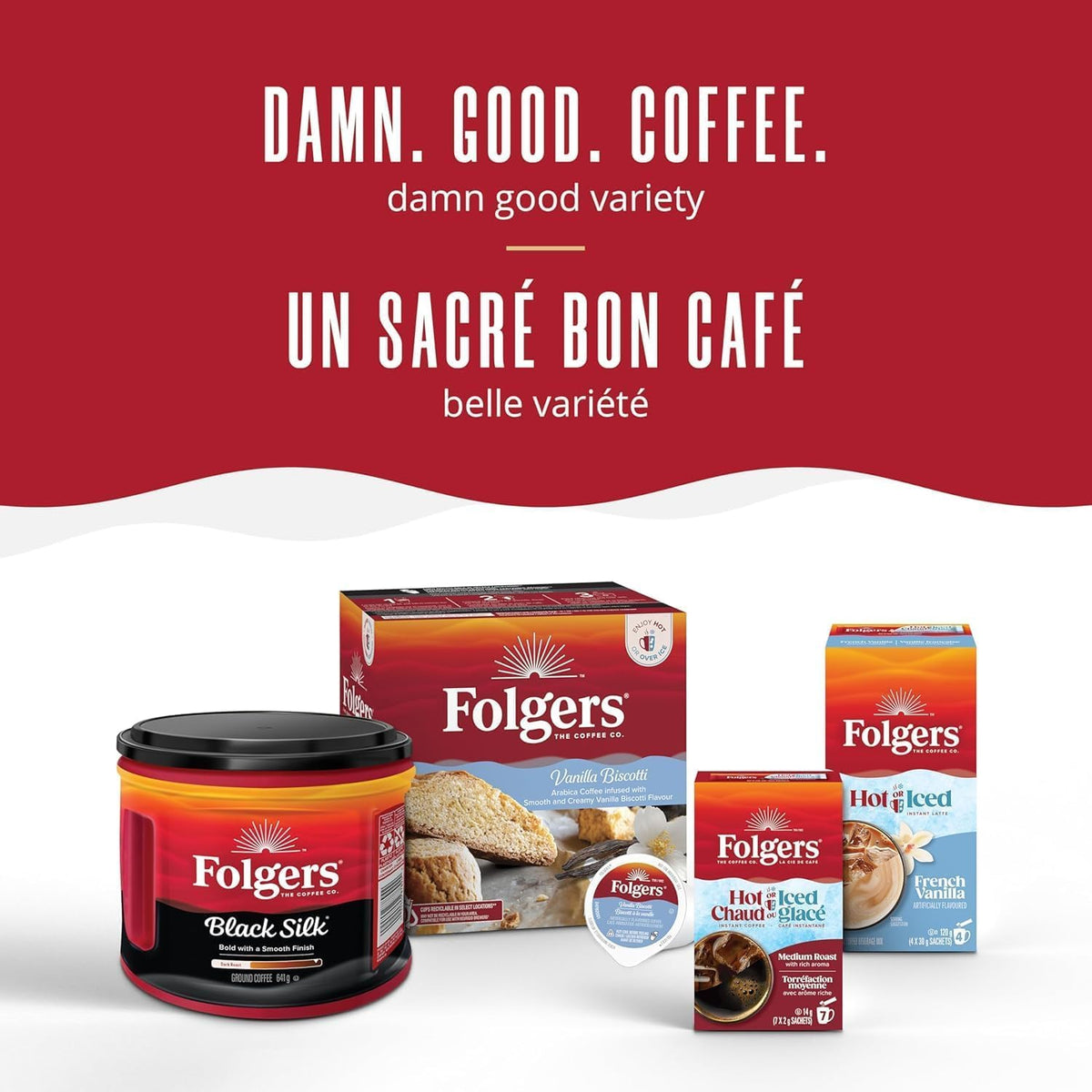 Folgers Classic Roast Medium-Dark Ground Coffee 816g Canister