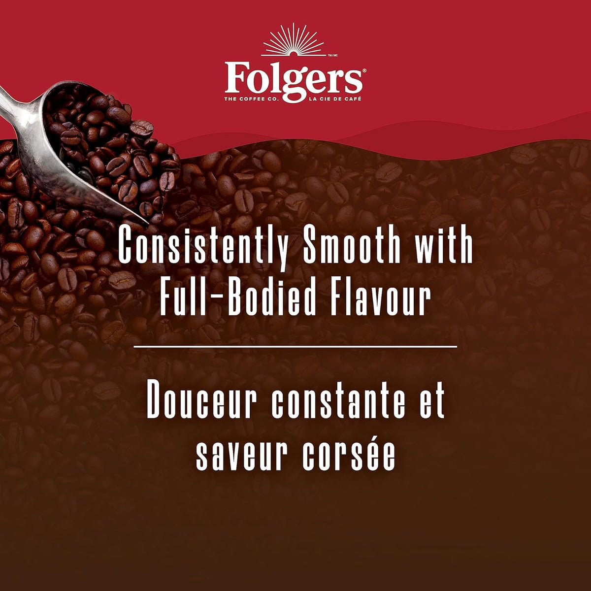 Folgers Classic Roast Medium-Dark Ground Coffee 816g Canister